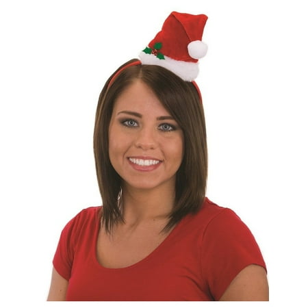 Christmas Plush Santa Hat Headband Festive Holiday Cheer Costume Accessory