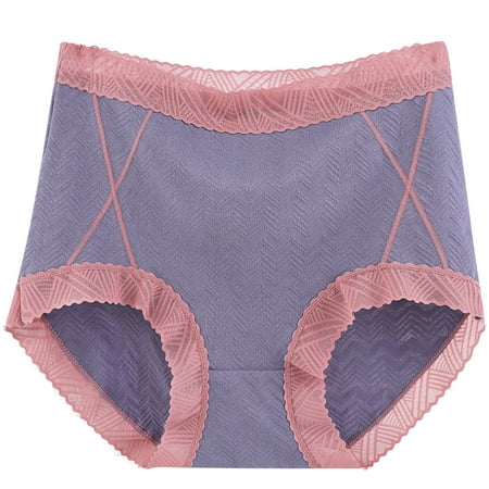 Jalioing Plus Size Panty for Women Cotton Lined Panties Stretch High Waisted Solid Color Oversized Briefs (6X-Large  Blue)
