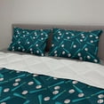 thumbnail image 2 of Baseball Comforter & Sham Bedding Set, Composition with Bats and Balls Leisure Activity Softball Theme, 3 pcs Duvet Set Microfiber Filling Quilt, 5 Sizes, Petrol Blue Vermilion, by Ambesonne, 2 of 4