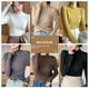thumbnail image 3 of Camisa de punto entallada con cuello alto y mitad interior, forro polar, cálida, para mujer, 3 of 5