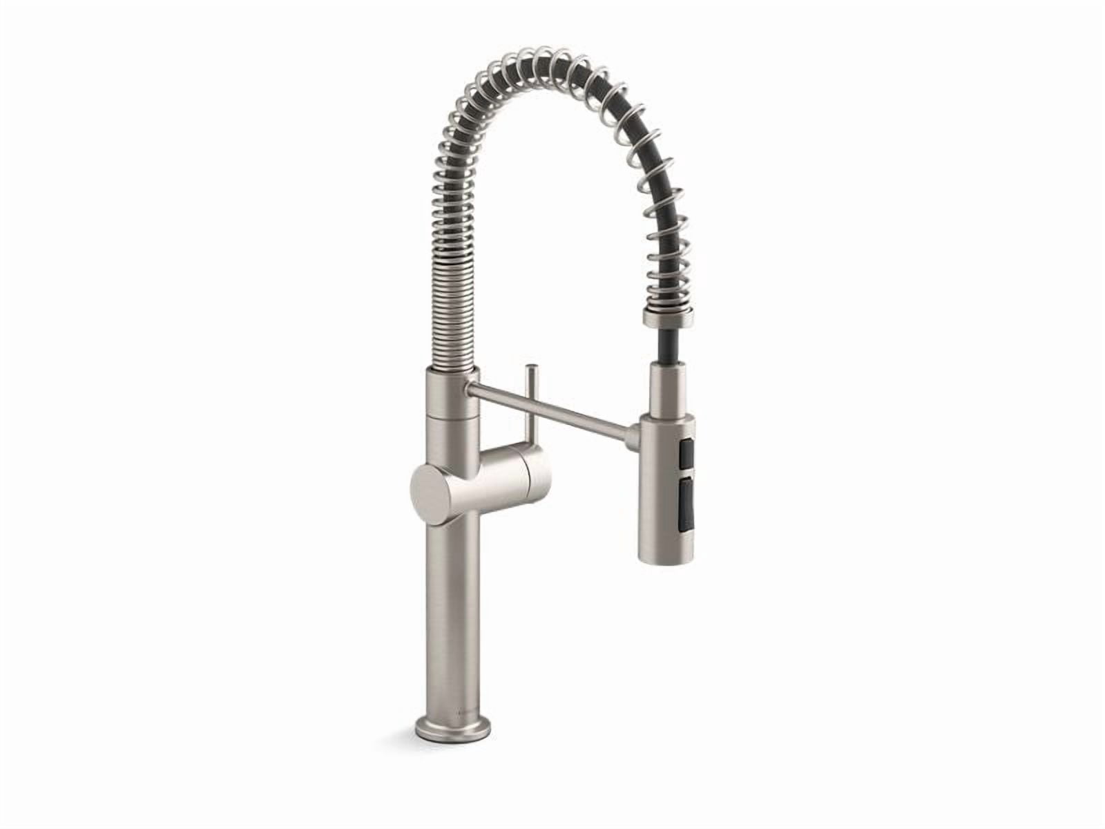 KOHLER 22973-CP Crue High-Arc Kitchen Faucet with Pull Down Spring Spout, Professional Pre-Rinse Kitchen Faucet, Commercial Faucet, Polished Chrome