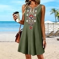 thumbnail image 2 of ZToonmas Women's Sleeveless V-Neck Embroidered Mini Dress Casual Boho Shift Tunic Dress with Pockets for Summer, 2 of 9