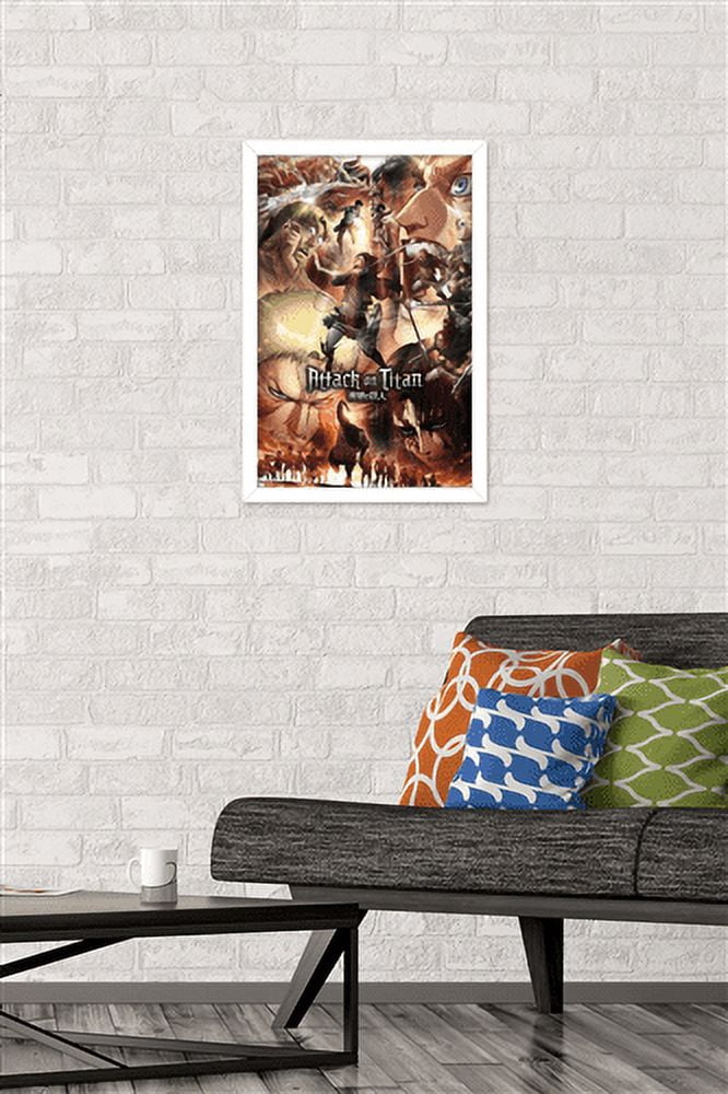 Attack on Titan: Season 3 - Key Art Wall Poster, 14.725" x 22.375", Framed