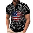 thumbnail image 2 of Njoeus Mens Short Sleeve Button Up Shirts Beach Shirts For Men Mens Golf Shirts Short Sleeve American Flag Print T-Shirt Patriotic Performance Golf Shirt Xs-4Xl Men Tops Casual On Clearance, 2 of 5