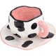 thumbnail image 1 of Cow Mug, Ceramic Coffee Mug with Saucer Set, Cute Cup Unique Irregular Design for Office and Home, Dishwasher and Microwave Safe, 10oz/300ml for Latte, 1 of 4