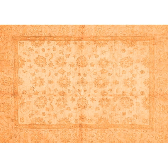 Ahgly Company Indoor Rectangle Oriental Orange Traditional Area Rugs, 2' x 4'