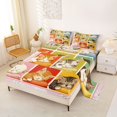 thumbnail image 2 of Homewish Colorful Cats Grid Bed Sheets,Cute Cartoon Animal Full Size Sheets,4pcs,1 Flat Sheet, 1 Fitted Sheet and 2 Pillowcases, 2 of 6