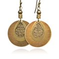 thumbnail image 1 of Pendientes bohemios hechos a mano, pendientes bohemios étnicos antiguos, pendientes geométricos redondos de girasoles en espiral, pendientes Vintage martillados, 1 of 5