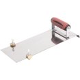 thumbnail image 1 of Stainless Steel Hand Edger with Adjustable Groover, Concrete, Curved, 14 Inch by 5 Inch, 1/2 Inch Edger Radius, 1/2 Inch Bit Depth, DuraSoft Handle, Made in The USA, 3489D, 1 of 4