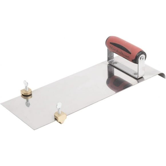 Stainless Steel Hand Edger with Adjustable Groover, Concrete, Curved, 14 Inch by 5 Inch, 1/2 Inch Edger Radius, 1/2 Inch Bit Depth, DuraSoft Handle, Made in The USA, 3489D