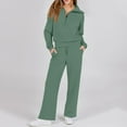 thumbnail image 6 of Mohiass Women 2 Piece Outfits 2025 Fall Fashion Airport Wide Leg Pants Lounge Set Leisure Travel Vacation Clothes Sweatsuits Mint Green XL, 6 of 6