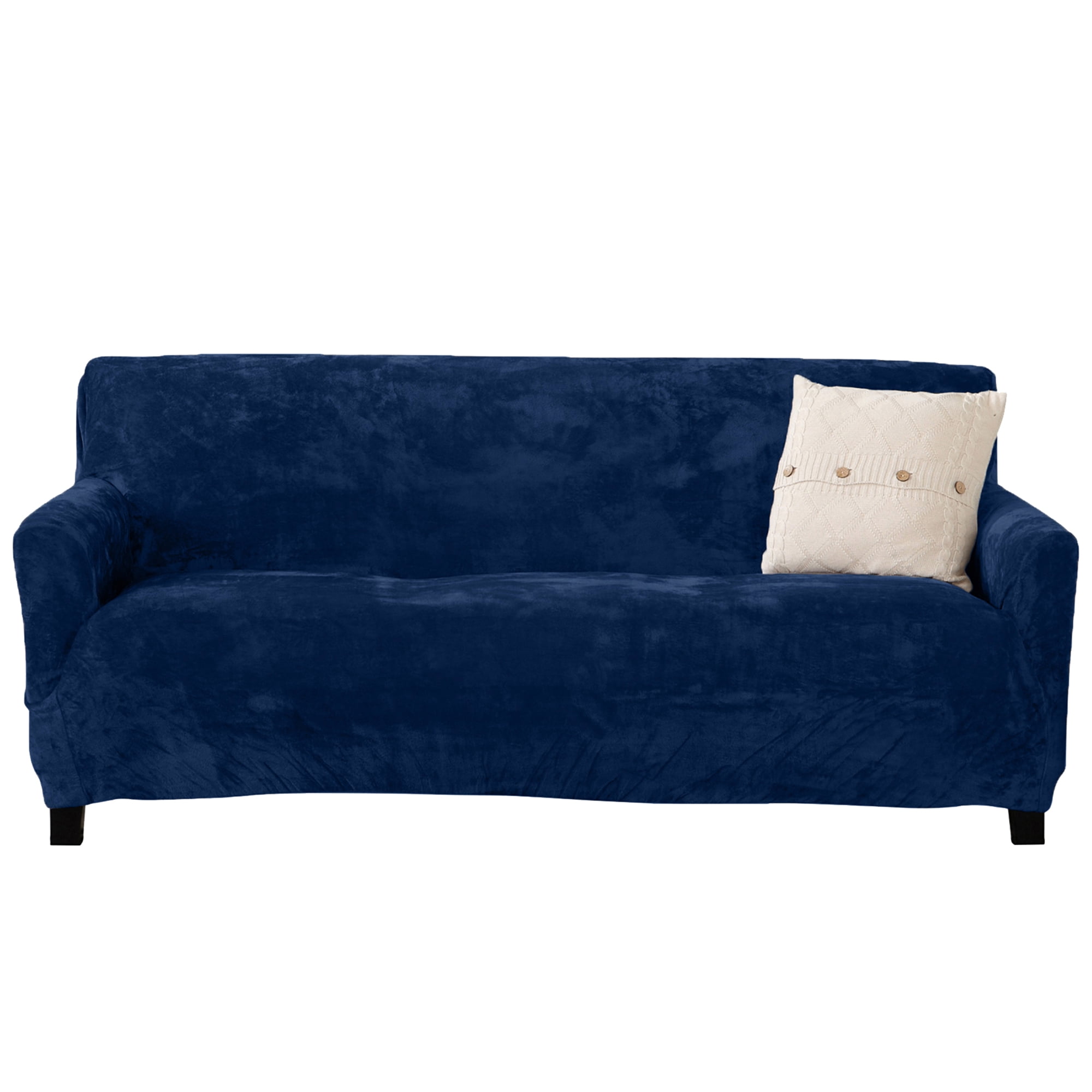 Velvet Plush Stretch Fit One Piece Soft Slipcover Couch Cover, Sofa