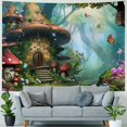 thumbnail image 4 of Nawypu Fantasy Forest Mushroom Tapestry Fairy Enchanted Wonderland Tree House Tapestries Wall Hanging Art for Bedroom Living Room Dorm Decor, 4 of 6