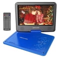 thumbnail image 1 of DBPOWER 11.5" Portable DVD Player, 5-Hour Built-in Rechargeable Battery, with 9" Swivel Screen, Support CD/DVD/SD Card/USB, with Remote control, 1.8M Car Charger and Power Adaptor (Blue) Blue 9 inch, 1 of 2