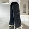 thumbnail image 5 of Boys' Cargo Pants Blue Cargo Pants Casual Straight Leg Casual Cargo Jogger Pants Teen Girl Clothes 4T, 5 of 6