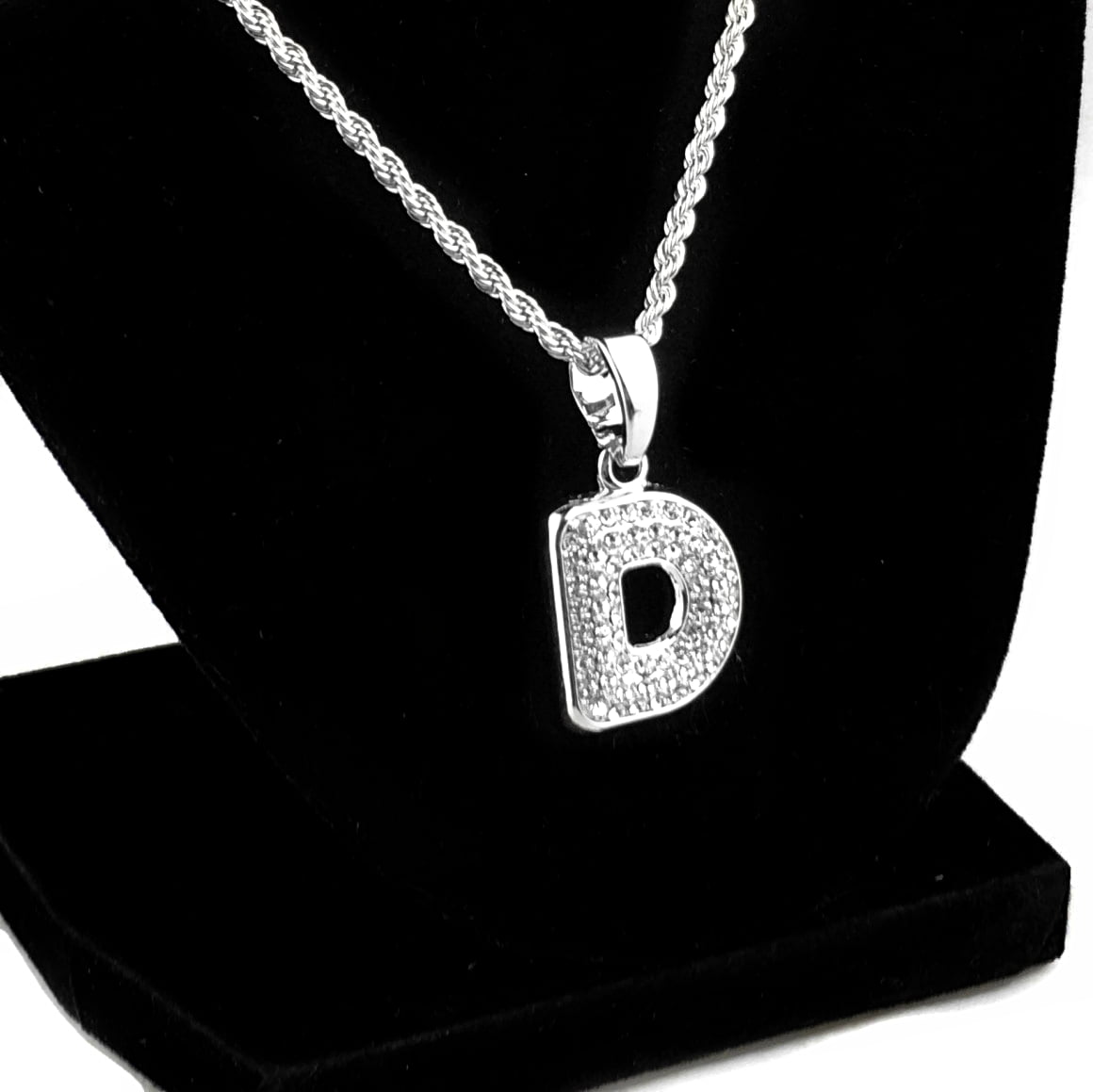 JEWELEXCESS 1/4 Carat Black Diamond Initial Letter Pendant Necklace fo –  Jewelexcess