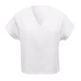 thumbnail image 4 of DuoJiaJ Women Summer Casual Split V Neckline Chiffon Blouses Loose Tunic Short Sleeve Tops Women’s V-Neck Tops White, 4 of 4