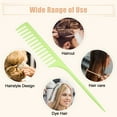 thumbnail image 7 of Unique Bargains Wide Tooth Rat Tail Comb for Wet Curly Hair for Women Men Light Green, 7 of 7