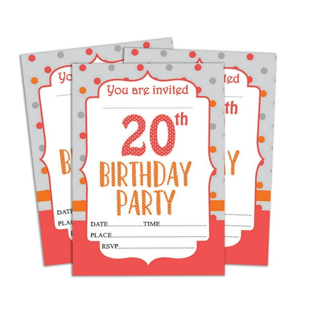 Darling Souvenir White Birthday Invitation Card Printable Elegant Fill or Write In Blank Party Invites 28 Pcs 5 x 7 Inches