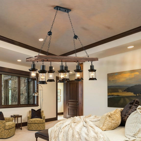 FINE MAKER Kitchen Island Lighting,8 - Light Dining Room Farmhouse Chandelier Modern Pendant Lighting