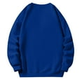 thumbnail image 5 of Dwellite Oversized Sweatshirts for Women Crewneck Hoodies Cotton Long Sleeve Tops Solid Color Pullover Sweat Shirts Royal Blue M, 5 of 6