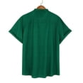 thumbnail image 6 of WTXUE Button-Up Shirts Short Sleeve, Notch Neck Mens Dress Shirts Casual Solid Button Down Shirt Beach Shirt Solid | Workwear for Men Green XXL, 6 of 9