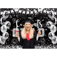 thumbnail image 2 of 7x5FT Congrats Grad Backdrop 2026 Graduation Party Decorations Black Silver Ballon Glitter Photography Background Class of 2026 School Party Supplies Vinyl, 2 of 7