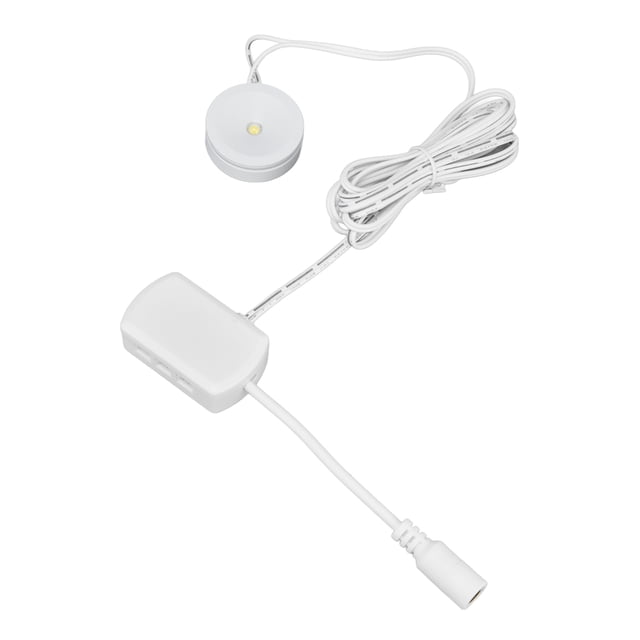 Luz LED redonda para gabinete, luces LED para debajo del gabinete, resistente a la corrosión, protección de la vista, ABS regulable, bricolaje para salas de exhibición para gabinetes LHCER 1