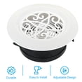 thumbnail image 3 of Unique Bargains Évent d'Air Rond de 5 Pouces 2 Pcs Diffuseur de Plafond Réglable Housse de Gril ABS Persiennes Évent de Soffite avec Écran Blanc, 3 of 5