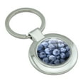 thumbnail image 2 of Blueberries Classy Round Chrome Plated Metal Keychain, 2 of 3