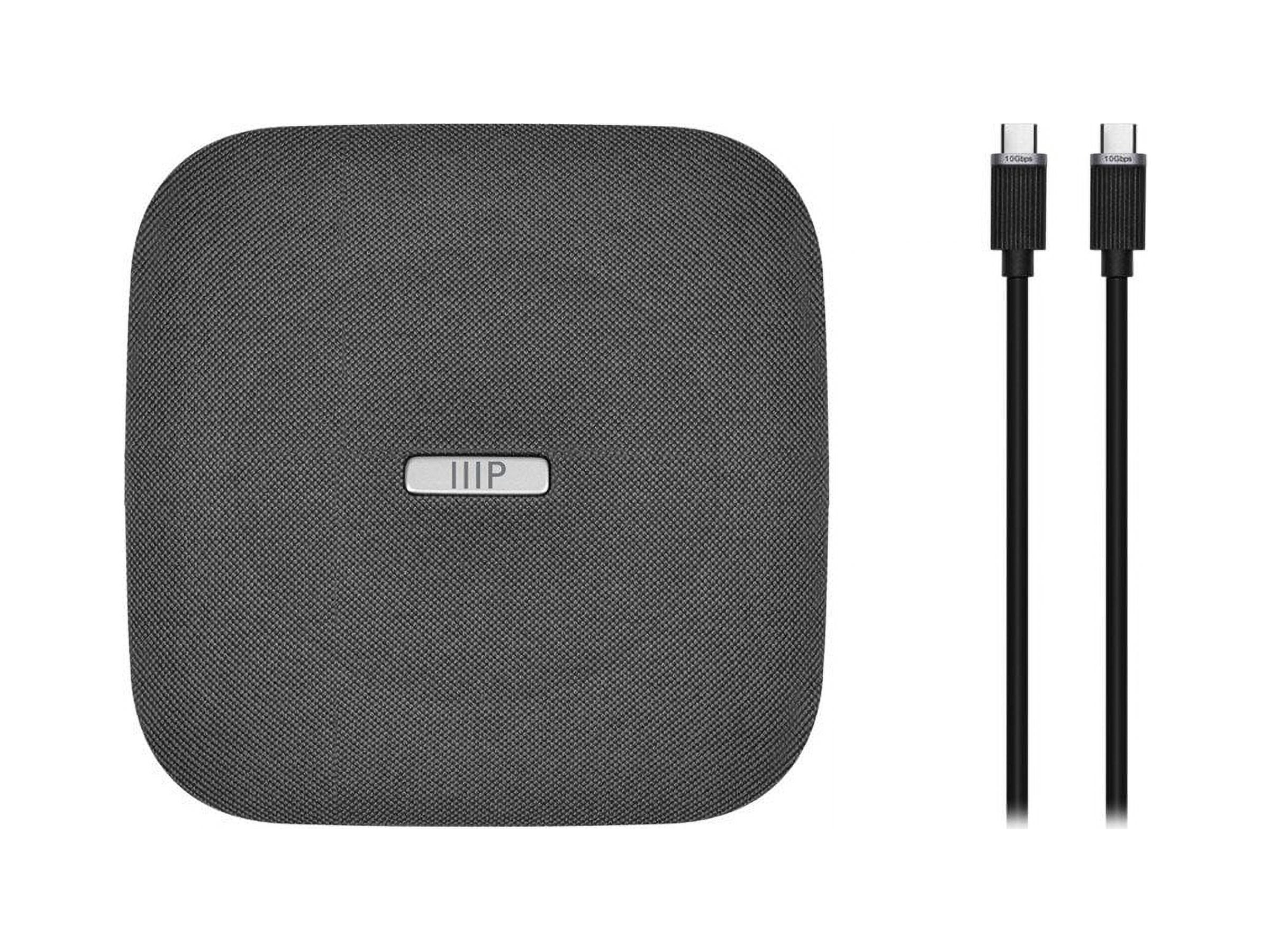 Monoprice All‑in‑One Conference Room Speakerphone Dock Compact Bluetooth Wireless Omnidirectional Microphone Conference Speaker for Home Officce For Teams and Zoom
