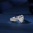 thumbnail image 3 of Eclet Jewels 1.7Ct Heart Cut Diamond Ring - 14K White Gold Over Ring - Elegant Bridal Set Engagement Wedding Rings - Silver Heart Shape Ring with Matching Band for Women's - Valentine Proposal Rings, 3 of 11