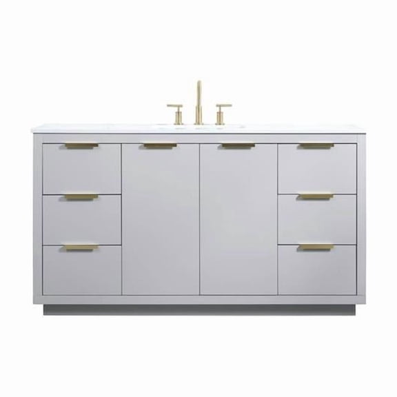 34 x 22 x 60 in. Blake Single Bathroom Vanity in Grey