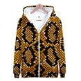 thumbnail image 2 of Sudadera con capucha y cremallera con estampado 3D de piel de serpiente y leopardo para hombre y mujer, de manga larga, de gran tamaño, informal, para calle, 2 of 4