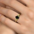 thumbnail image 4 of Gem Stone King 2.20 Ct Oval Black Onyx Green Peridot 18K Yellow Gold Plated Silver Ring (Size 8), 4 of 6