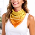 thumbnail image 2 of UJNDER Womens Custom Text Printed Silk-like Scarf with Elegant Lightweight for Stylish Everyday Wear and Accessory Neck Scarf for Women,Orange,One Size, 2 of 5