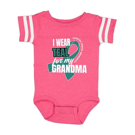 

Inktastic I Wear Teal For My Grandma Ovarian Cancer Awareness Gift Baby Boy or Baby Girl Bodysuit