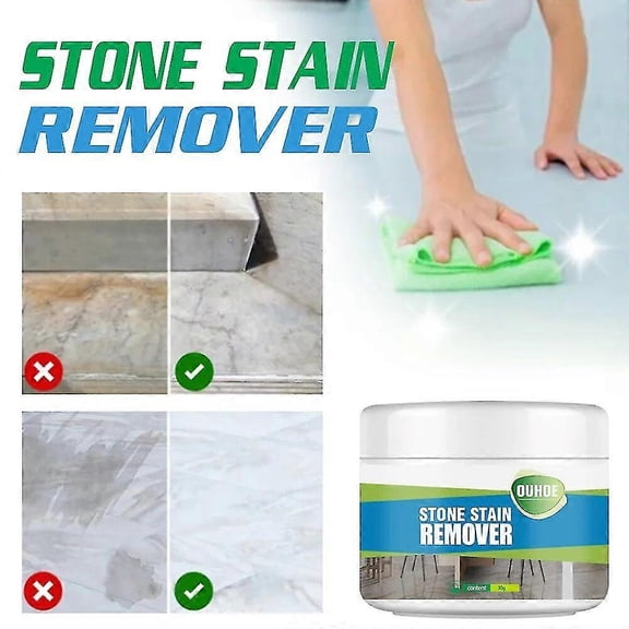Stone Stain Remover Powder - Deep Cleaning for Granite, Quartz, Marble, Tile & Grout, Removes Tough Stains & Hard Water Deposits, L03