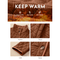 thumbnail image 3 of SHEWIN Women's Puffer Jacket Button Down Quilted Coat Casual Winter Lightweight Outwear with Pockets, 3 of 10