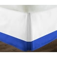 thumbnail image 3 of 1 Piece Split Corner Two Tone Tailored Bed Skirt By D.N.G. BEDDINGS, Full Size 18 Inch Deep Pocket, 800 TC, 100% Egyptian Cotton, Solid White/Royal Blue Color., 3 of 3