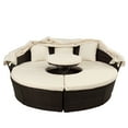 thumbnail image 4 of Canddidliike Outdoor Sectional 5-Piece Set Wicker Conversation Daybed w/Retractable Canopy - Beige, 4 of 8