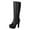 Black, variant on Platform High Heels Womens Knee High Boots Elegant Prom Dress Tall Boots Side Zipper Round Toe Over the Knee Boots Black 8.5