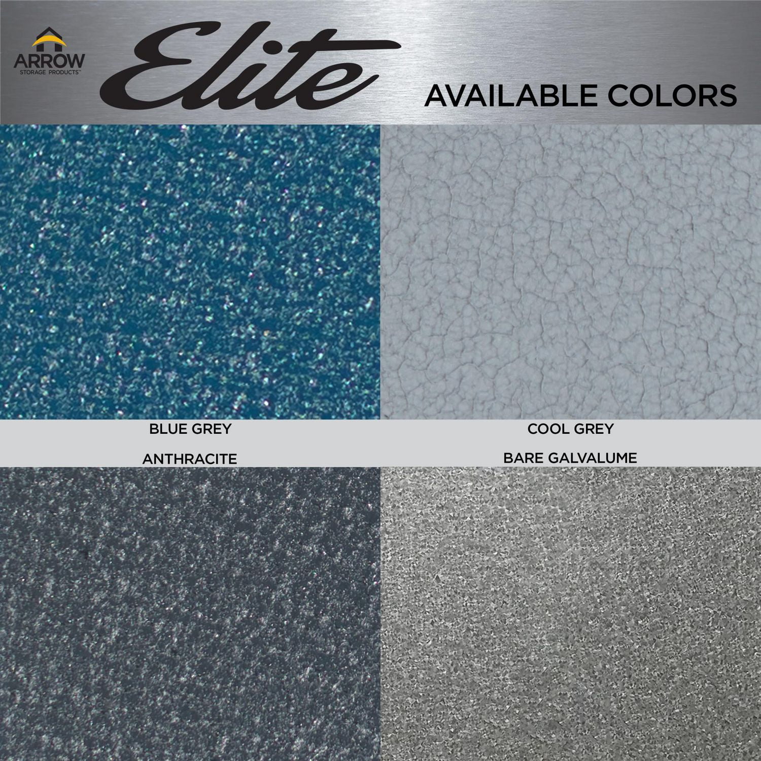 Arrow Elite 12 x 12 x 8 ft Anthracite Steel Storage Shed