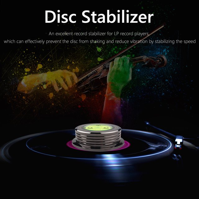 Estabilizador de tocadiscos de disco LP de vinilo de 7 mm con accesorio de reproductor de abrazadera de peso nivelado Universal Accesorios Electrónicos