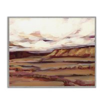Stupell Industries Mauve Mesa Landscape Landscape Painting Gray Framed Art Print Wall Art, 30 x 24