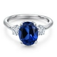 thumbnail image 3 of Gem Stone King 925 Sterling Silver Ring Created Sapphire Moissanite (3.76 Cttw), 3 of 7