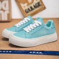 thumbnail image 5 of Men's Light Blue Mesh Breathable Platform Sneakers, Casual Summer Low-Top Shoes, 5 of 10