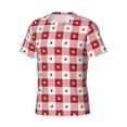 thumbnail image 3 of Yiaed Plaid Heart Print Mens Short Sleeve Tight Fit T-Shirt, Crewneck Casual Tee-Small, 3 of 5