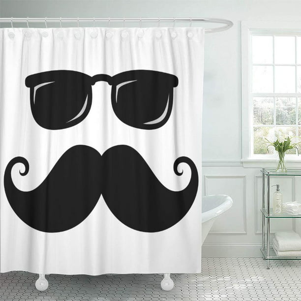 Shower Curtain 60x72 Inch, Mustache Shower Curtain