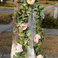 thumbnail image 2 of Paquete de 2 Guirnaldas de Eucalipto con Rosa ChampáN, Guirnalda Verde una Granel de Seda Artificial Floral Hojas de Eucalipto Vides (B), 2 of 5
